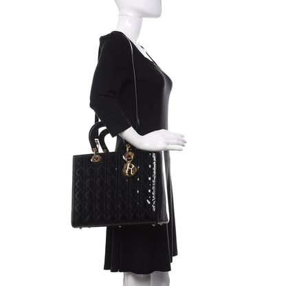 Christian Dior Patent Cannage Large Lady Dior Black 2 of 12