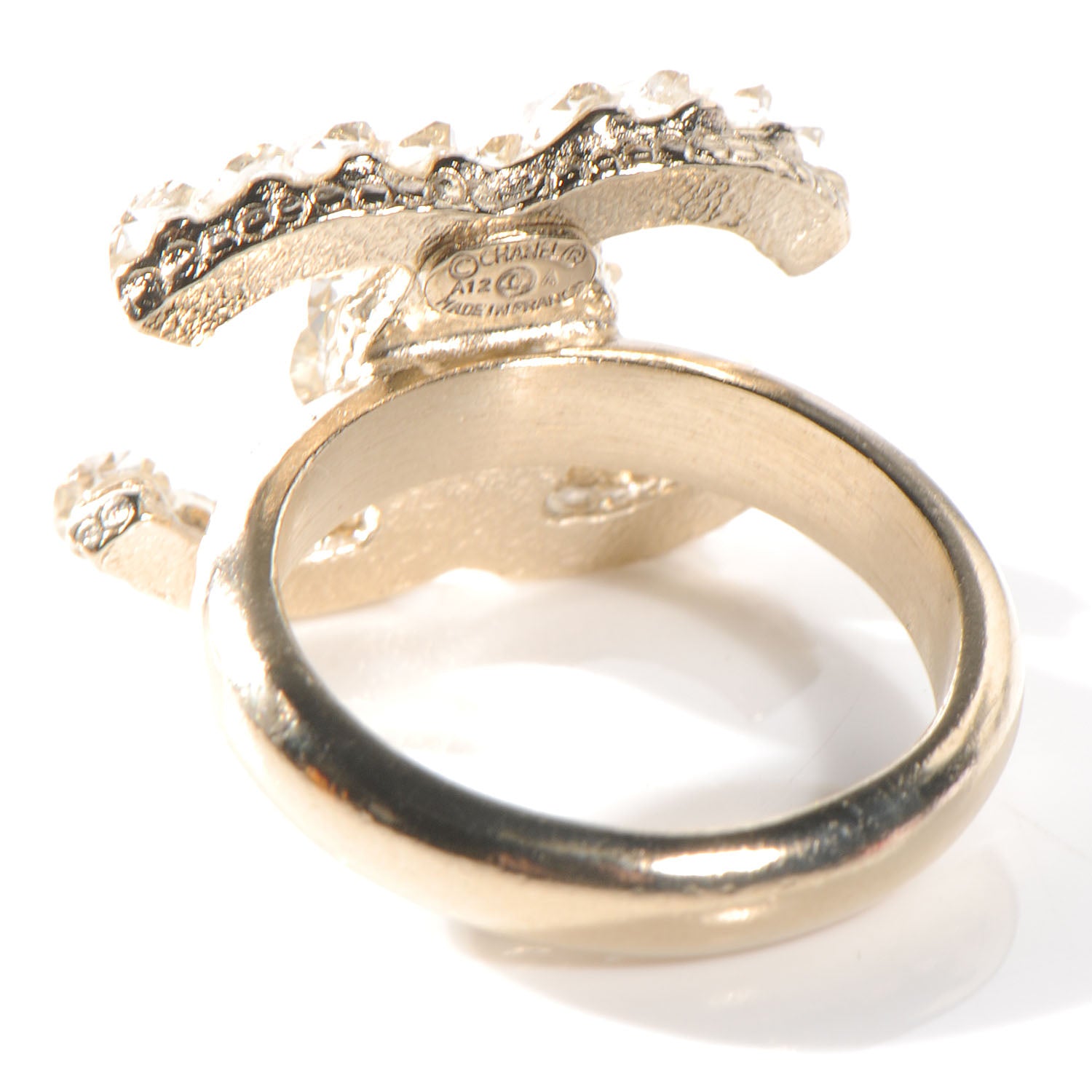 Chanel Crystal Logo CC Ring 6.5 3 of 5