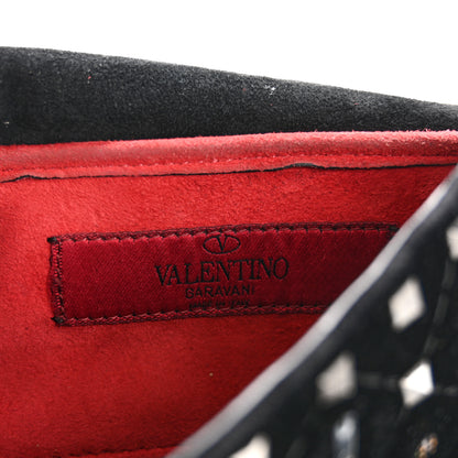 Valentino Garavani Velvet Small Rockstud Spike Embellished Shoulder Bag Black 6 of 15