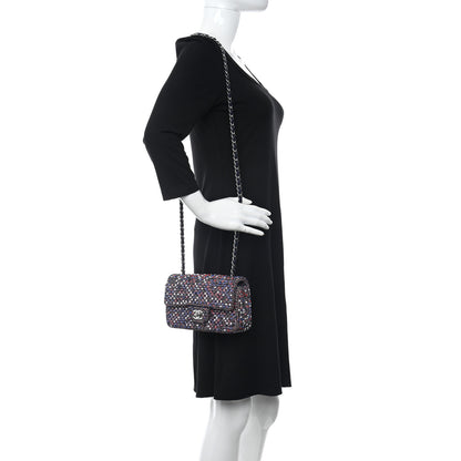 Chanel Sequin Tweed Mini Rectangular Flap Red White Blue 2 of 10