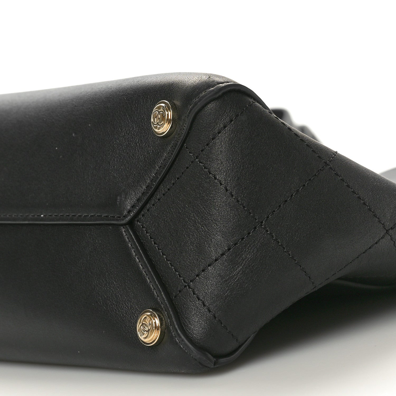 Chanel Lambskin Stitched Essential Shopping Tote Black 9 of 12