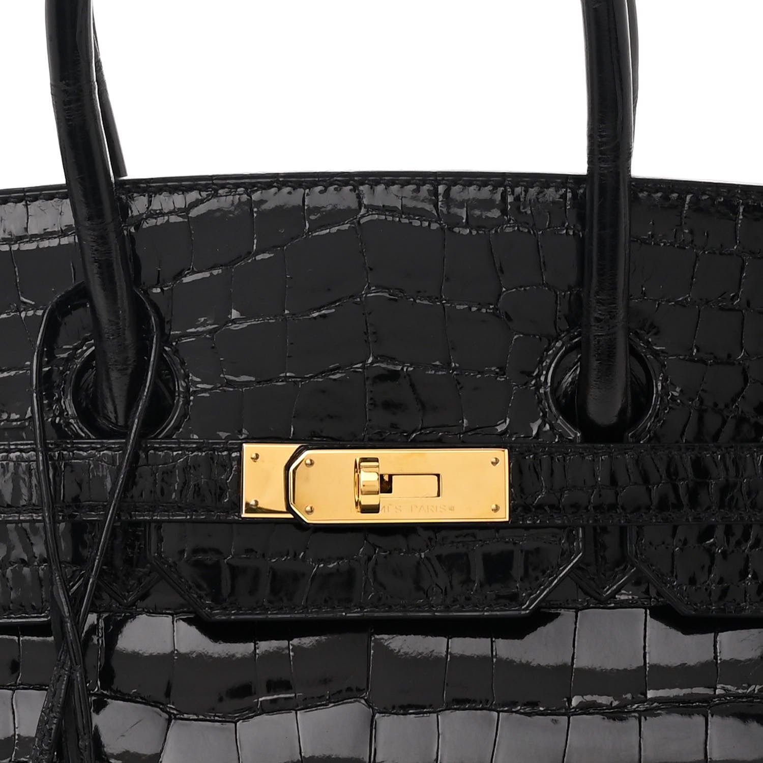 Hermes Shiny Porosus Crocodile Birkin 35 Black 8 of 17