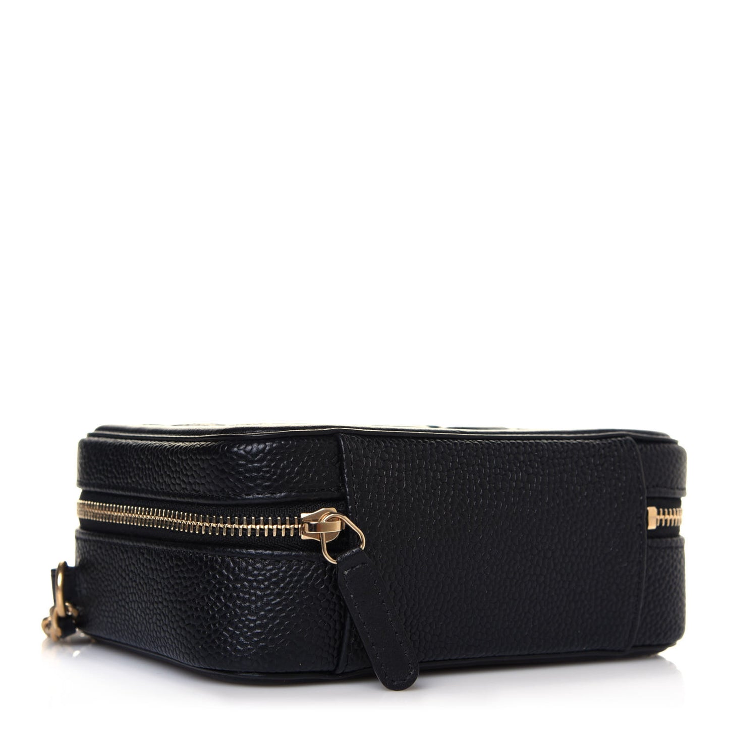 Caviar Quilted CC Filigree Vanity Clutch With Chain Black