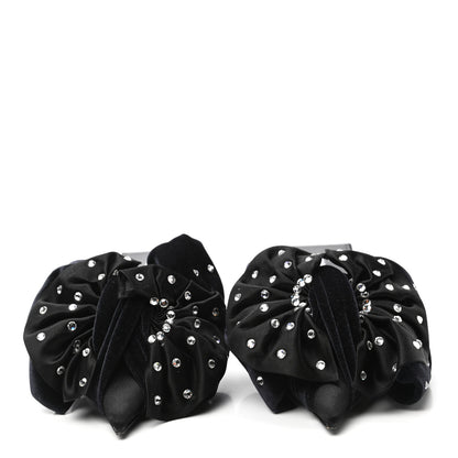 Balenciaga Velvet Crystal Bow Mules 37 Black 2 of 9