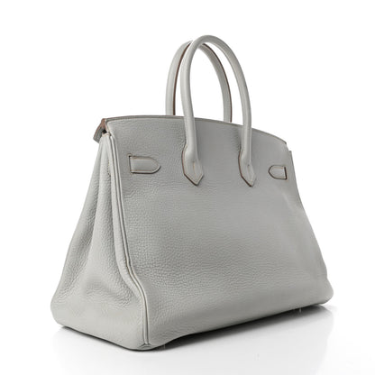 Hermes Taurillon Clemence Birkin 35 Gris Perle 2 of 13