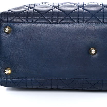 Christian Dior Lambskin Cannage Large Lady Dior Navy 14 of 24