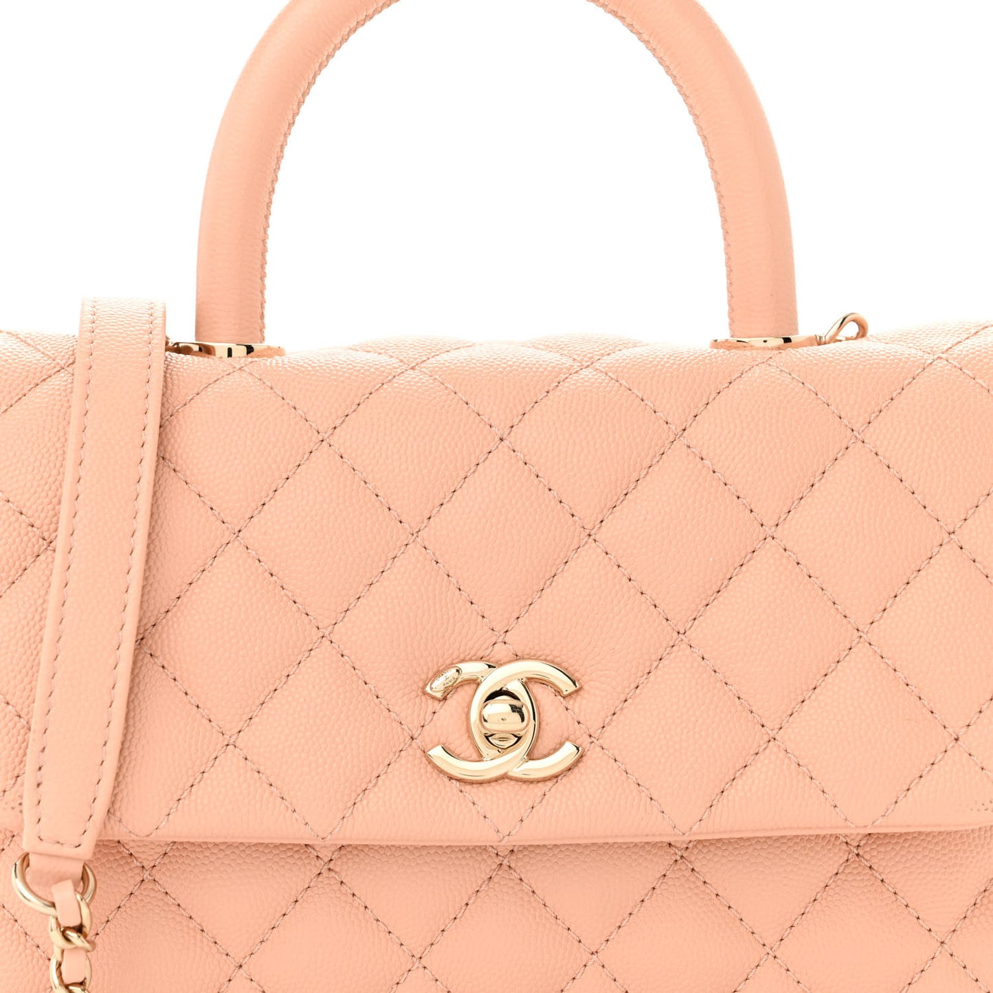 Caviar Quilted Mini Coco Handle Flap Light Pink