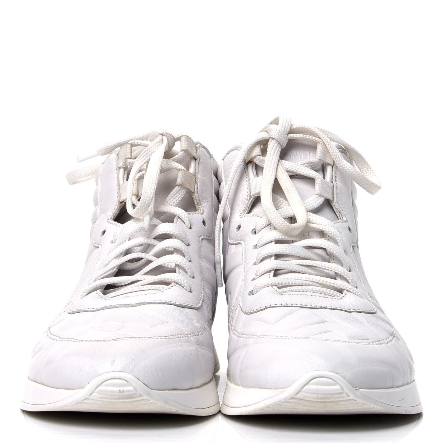 Nappa Macro FF Embossed Womens High Top Sneakers 35.5 White Ice