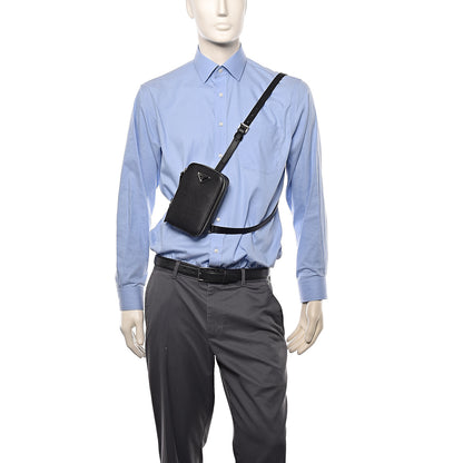 Prada Saffiano Harness Crossbody Bag Black 2 of 9