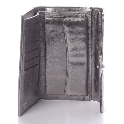 Chanel Metallic Striped Calfskin Reissue Wallet Dark Silver 5 of 8