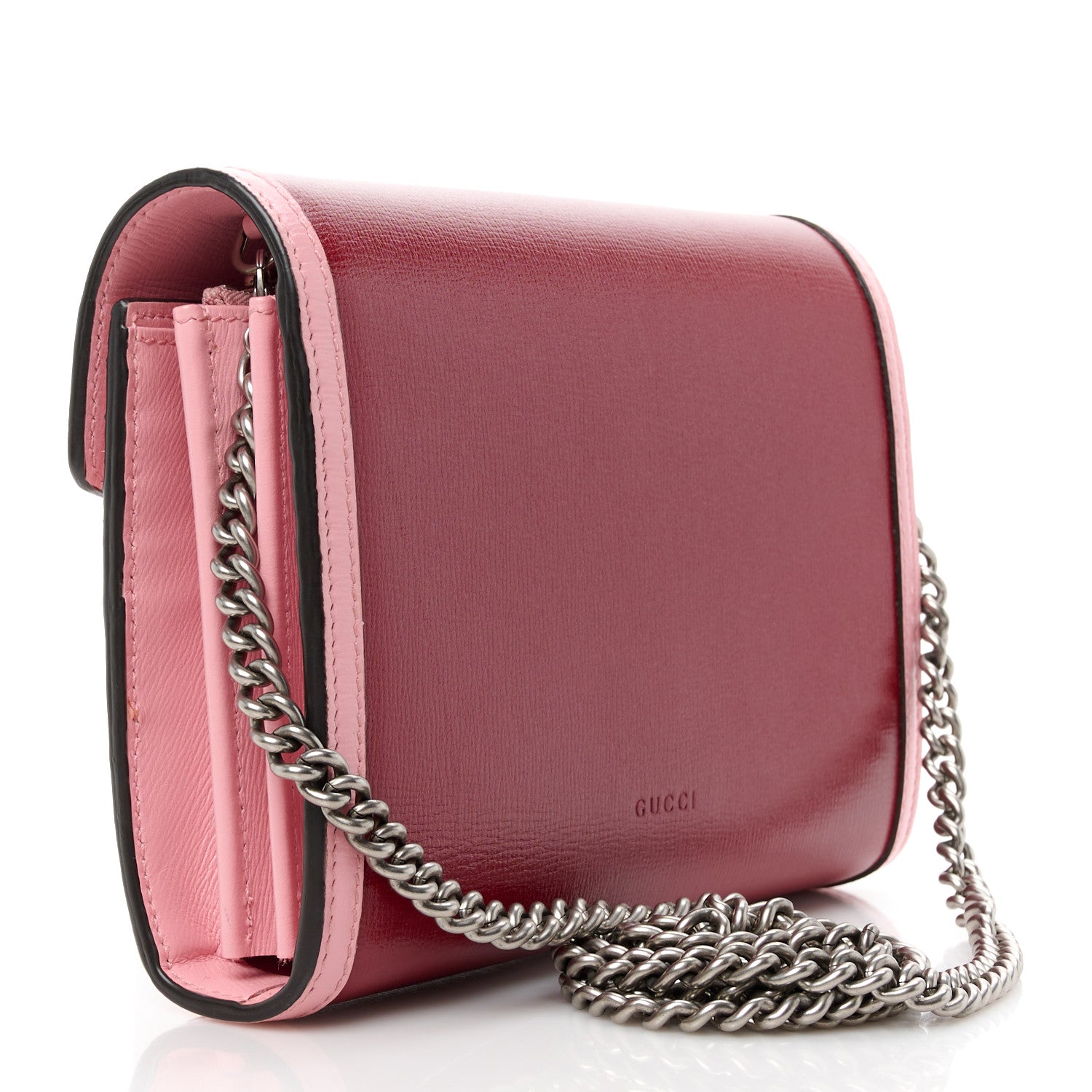 Gucci Azalea Calfskin Enamel Mini Dionysus Chain Wallet New Cherry Red Wild Rose Off White 3 of 12