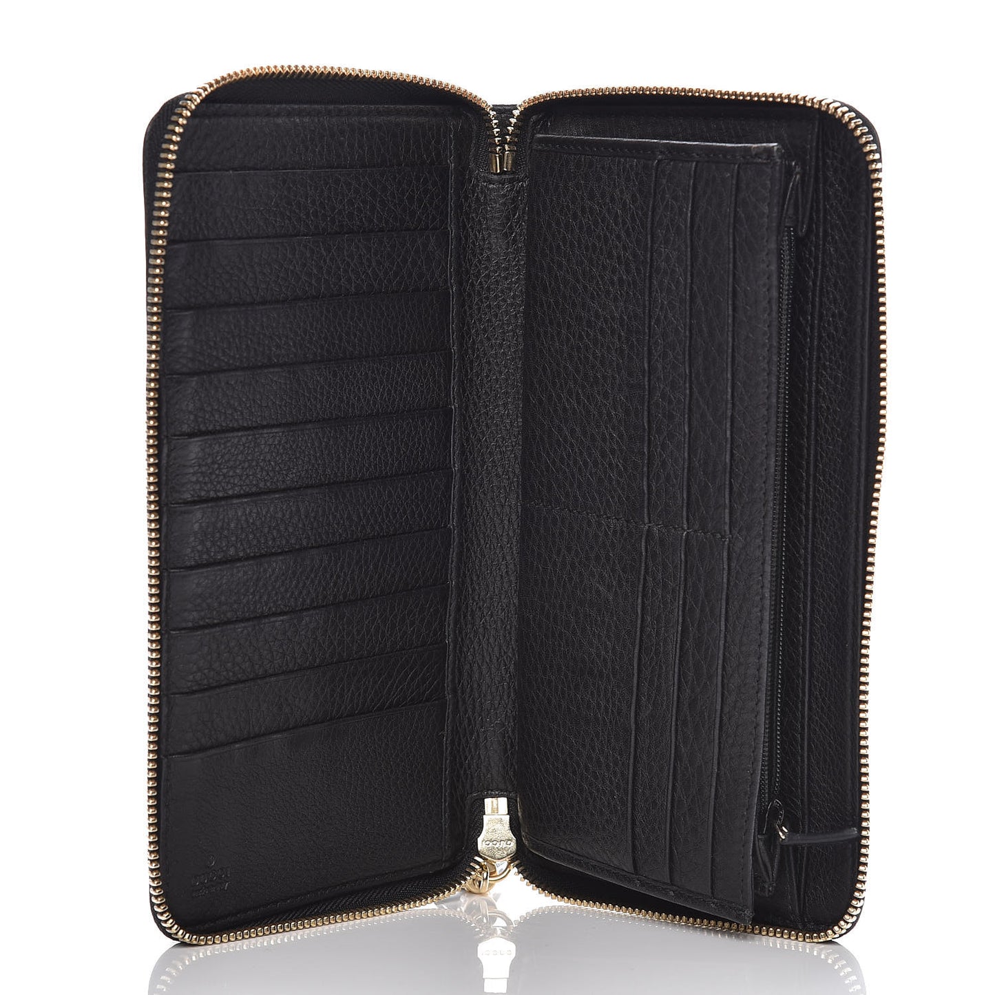 Calfskin Soho Zip Around Wallet Black