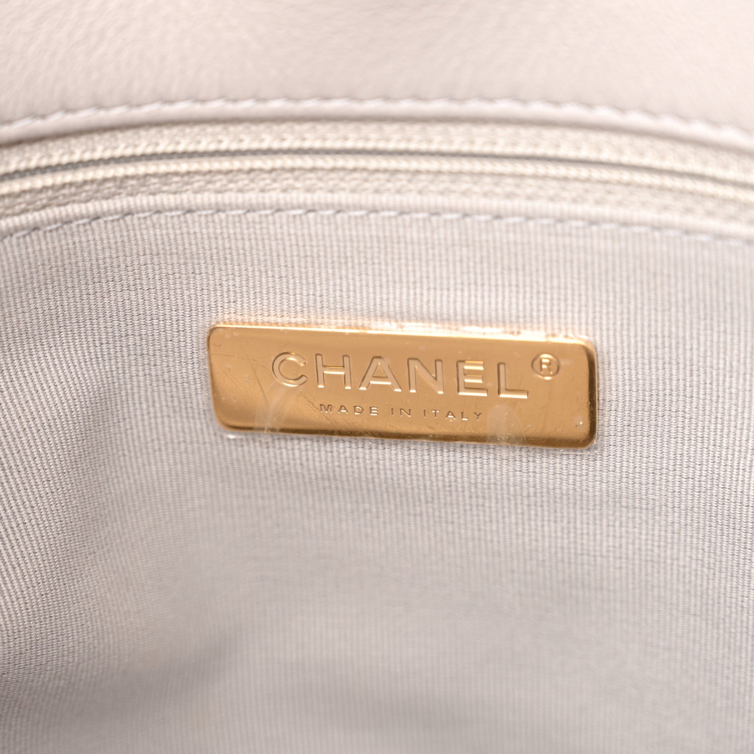 Chanel Lambskin Quilted Chanel 19 Shopping Bag Grey 6 of 11