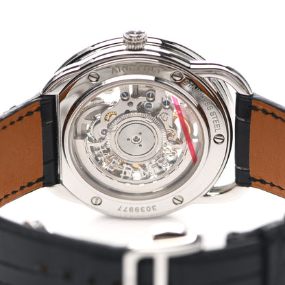 Hermes Stainless Steel Alligator 41mm Arceau Squelette Automatic Watch Noir 8 of 10