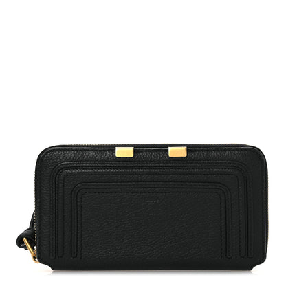 Chloe Grained Calfskin Marcie Long Zip Around Wallet Black 1 of 9