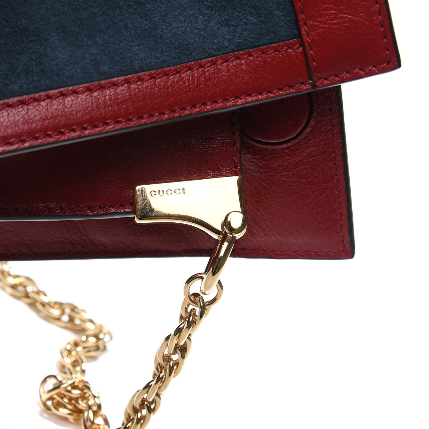 Suede Calfskin Web Small Ophidia Chain Shoulder Bag New Blue Romantic Cherry
