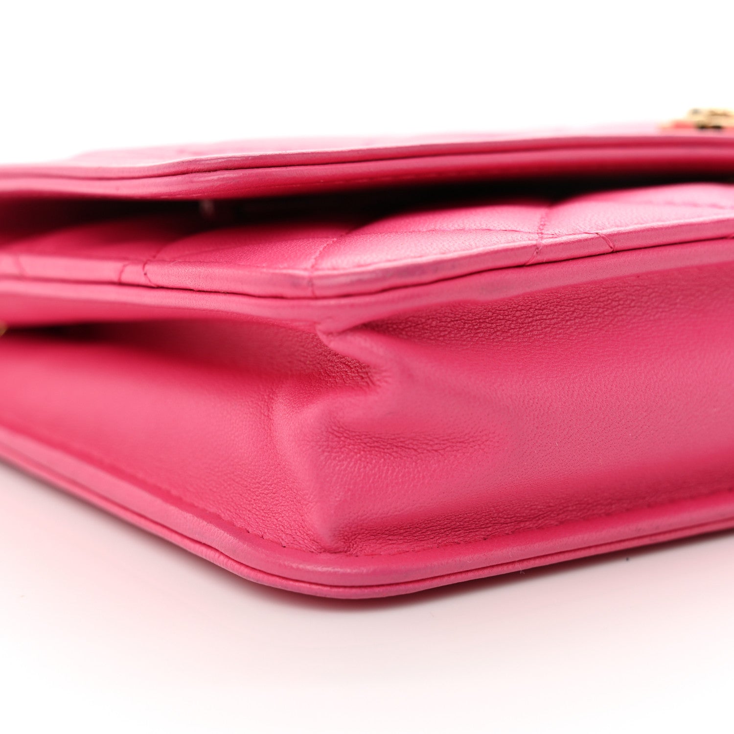 Chanel Lambskin Quilted Boy Wallet On Chain WOC Dark Pink 9 of 12