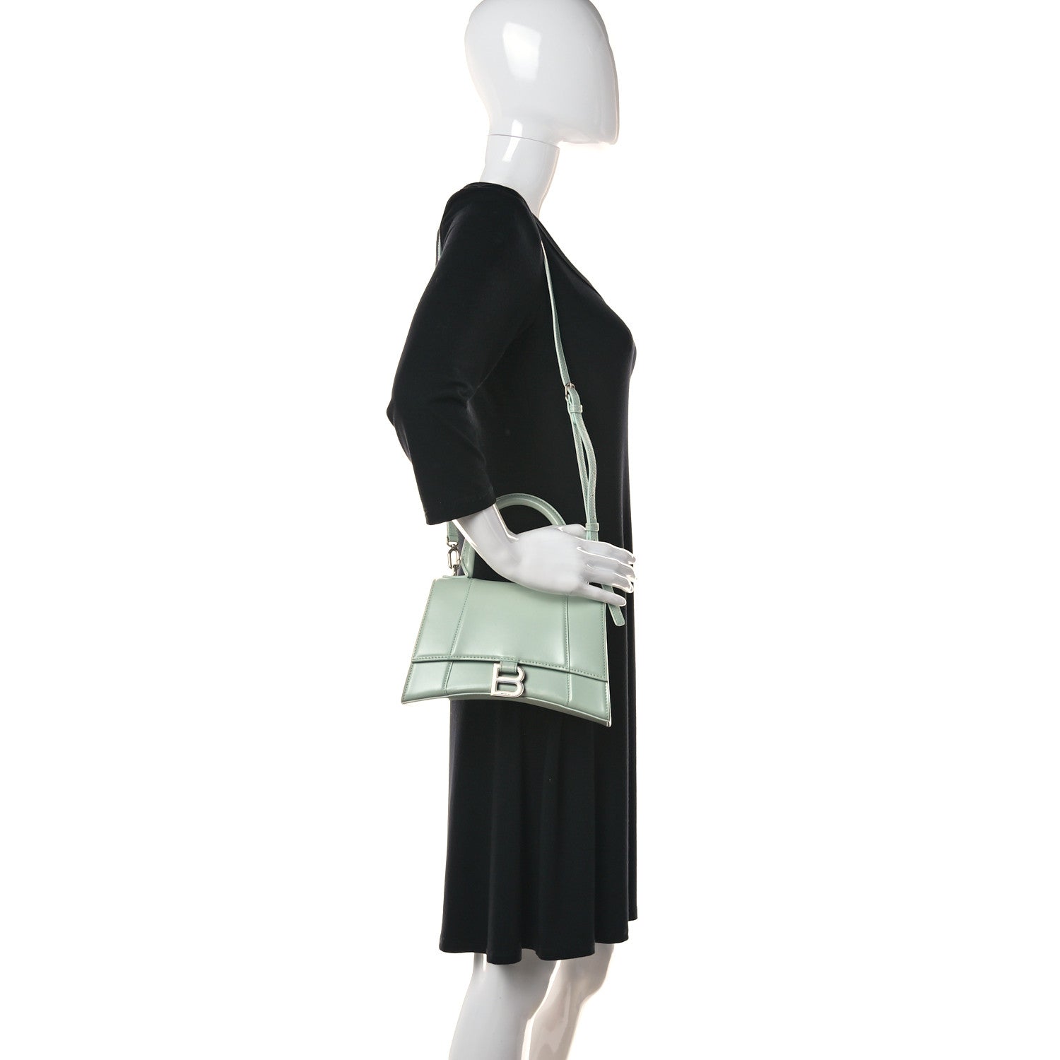 Balenciaga Shiny Box Calfskin Small Hourglass Top Handle Bag Light Green 3 of 18
