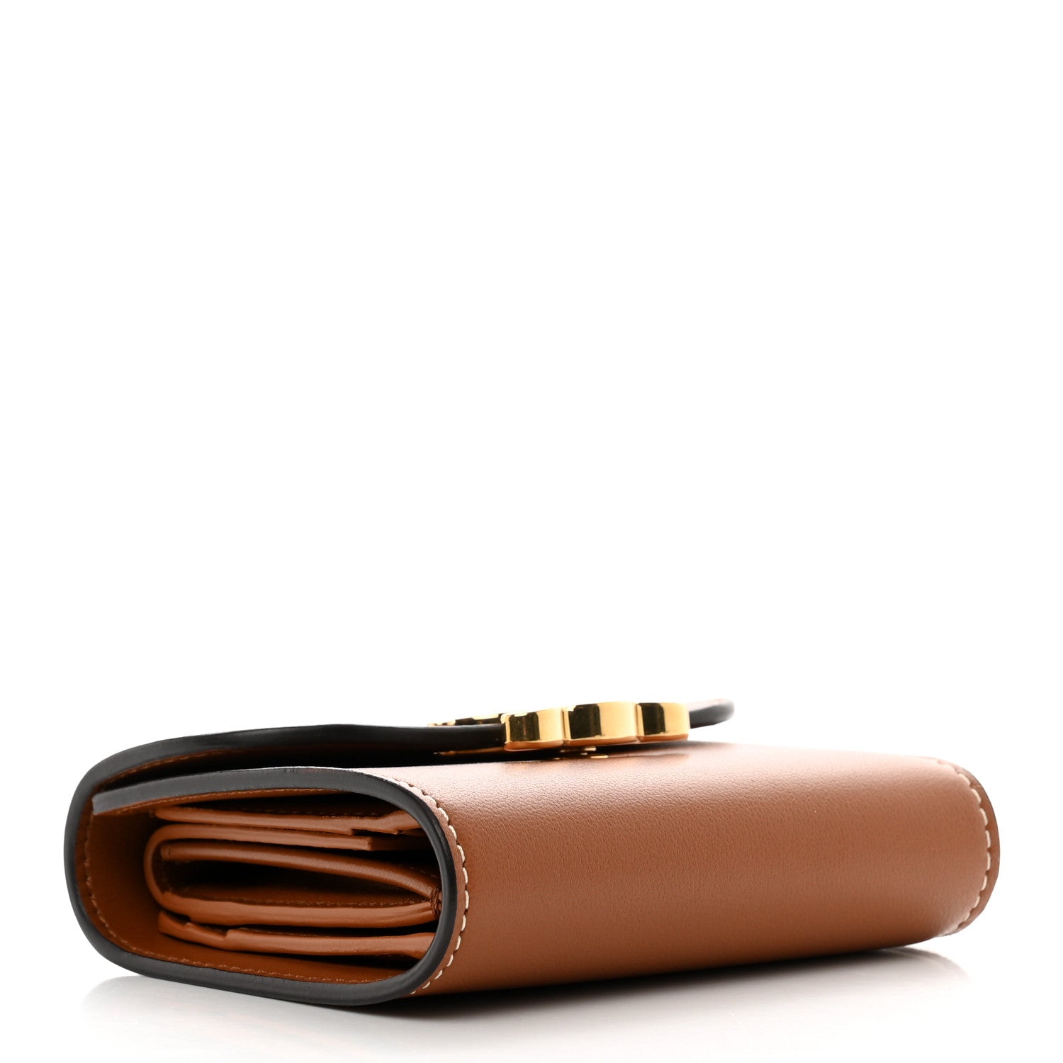 Celine Shiny Smooth Lambskin Small Triomphe Wallet Tan 4 of 8