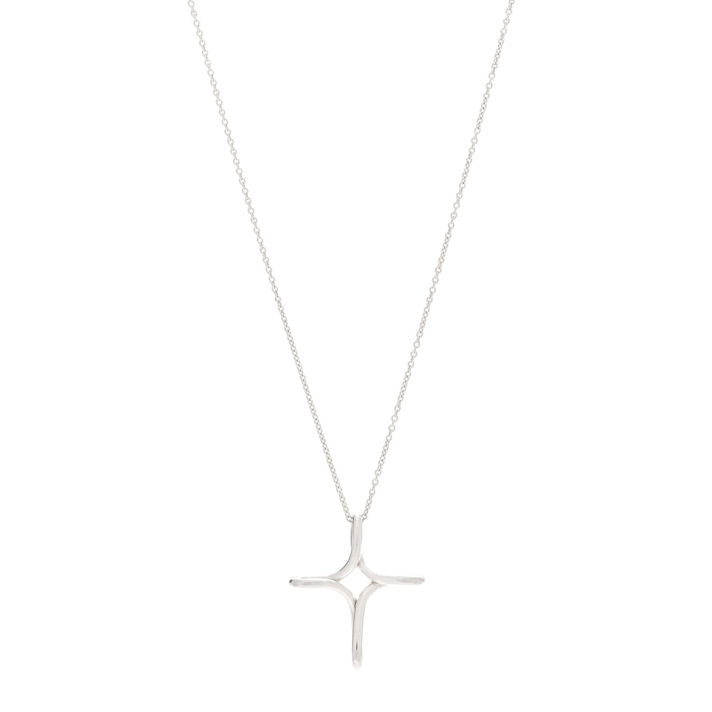 Sterling Silver Elsa Peretti Infinity Cross Pendant Necklace