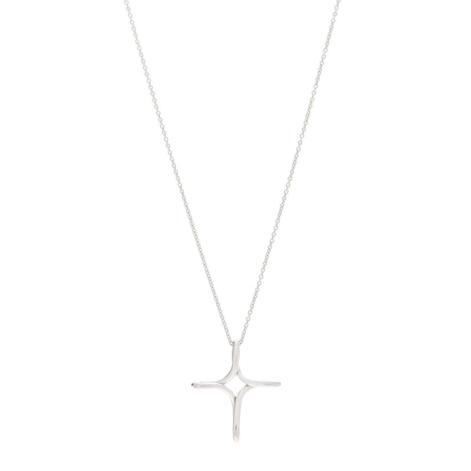 Tiffany Sterling Silver Elsa Peretti Infinity Cross Pendant Necklace 1 of 6