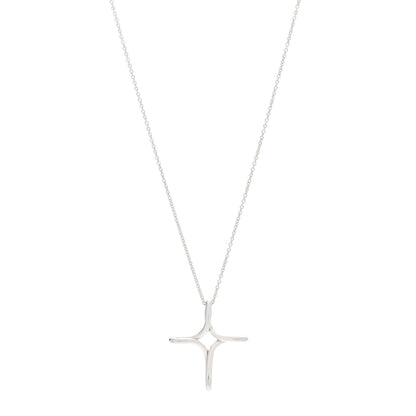 Tiffany Sterling Silver Elsa Peretti Infinity Cross Pendant Necklace 1 of 6