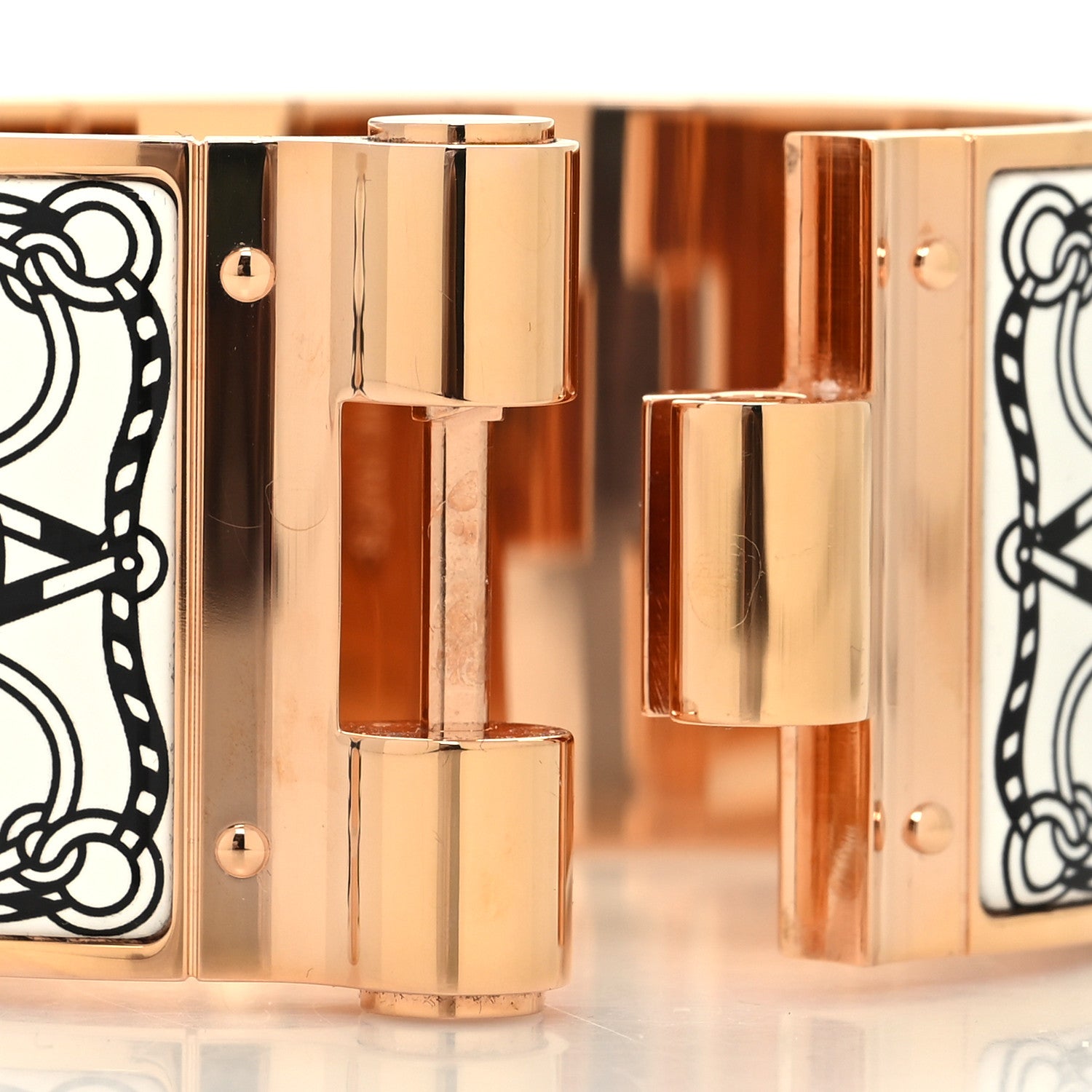 Hermes Enamel Printed Extra Wide Hinged Bracelet 4 of 5
