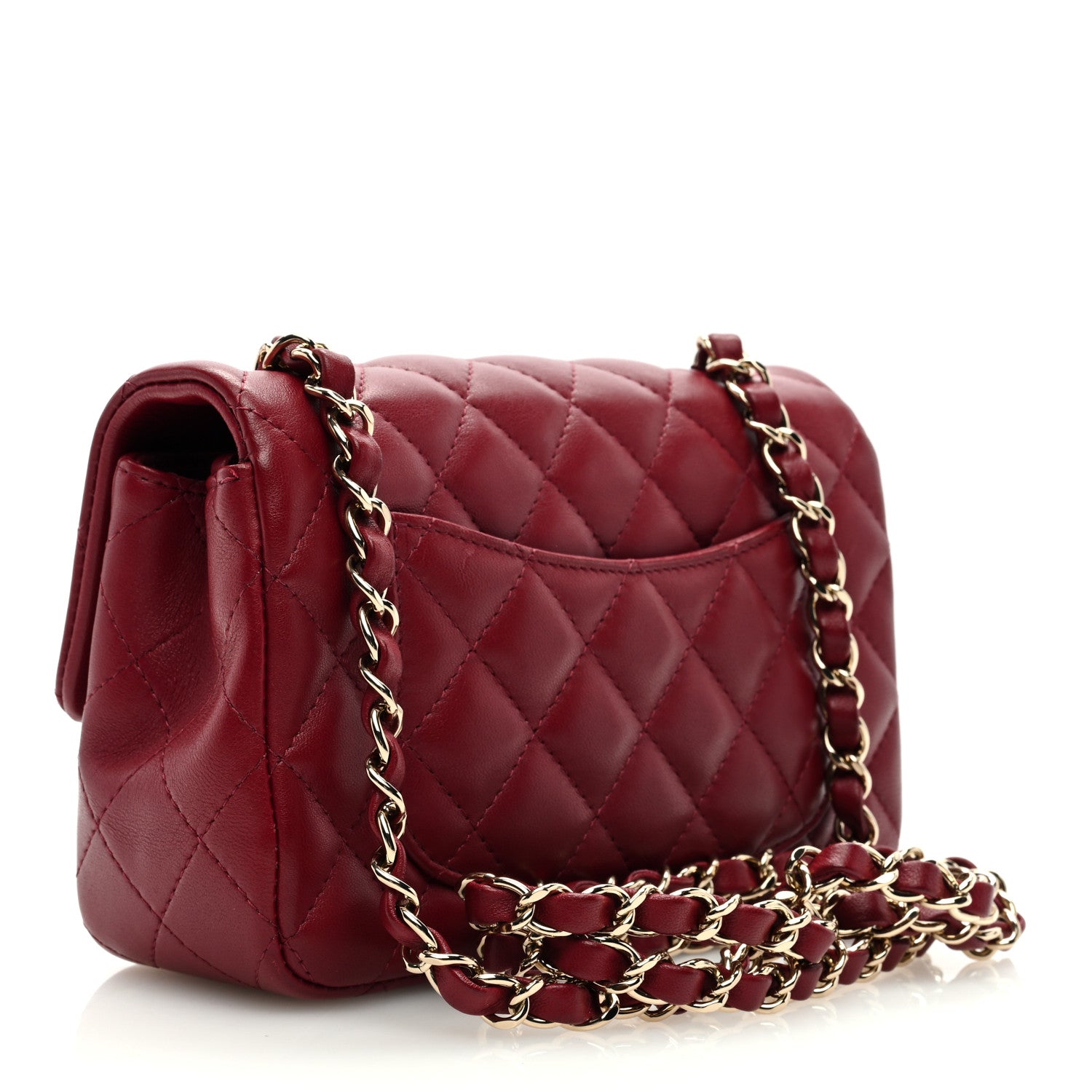 Chanel Lambskin Quilted Mini Rectangular Flap Burgundy 1 of 10