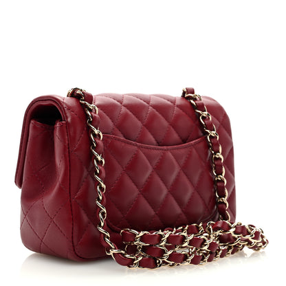 Chanel Lambskin Quilted Mini Rectangular Flap Burgundy 1 of 10
