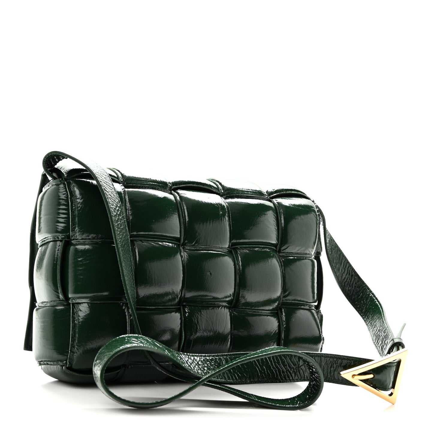 Textured Deerskin Maxi Intrecciato Padded Cassette Crossbody Bag Raintree