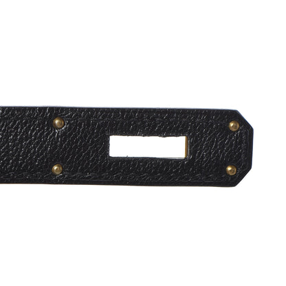Hermes Chevre Mysore Horseshoe Kelly Sellier 28 Black Deep Red 29 of 36