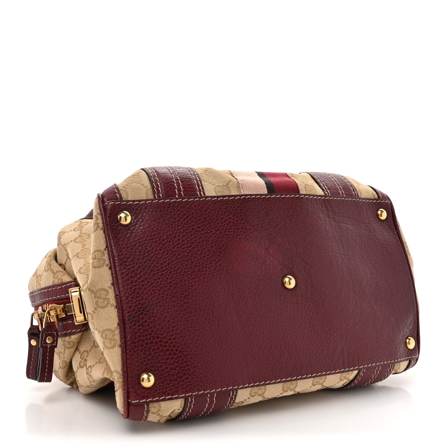 Gucci Monogram Medium Aviatrix Boston Ebony Bordeaux 4 of 15