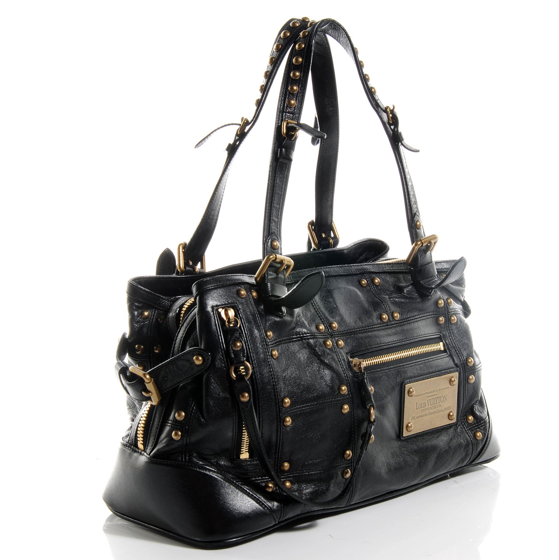 Louis Vuitton Lambskin Riveting Black 3 of 10