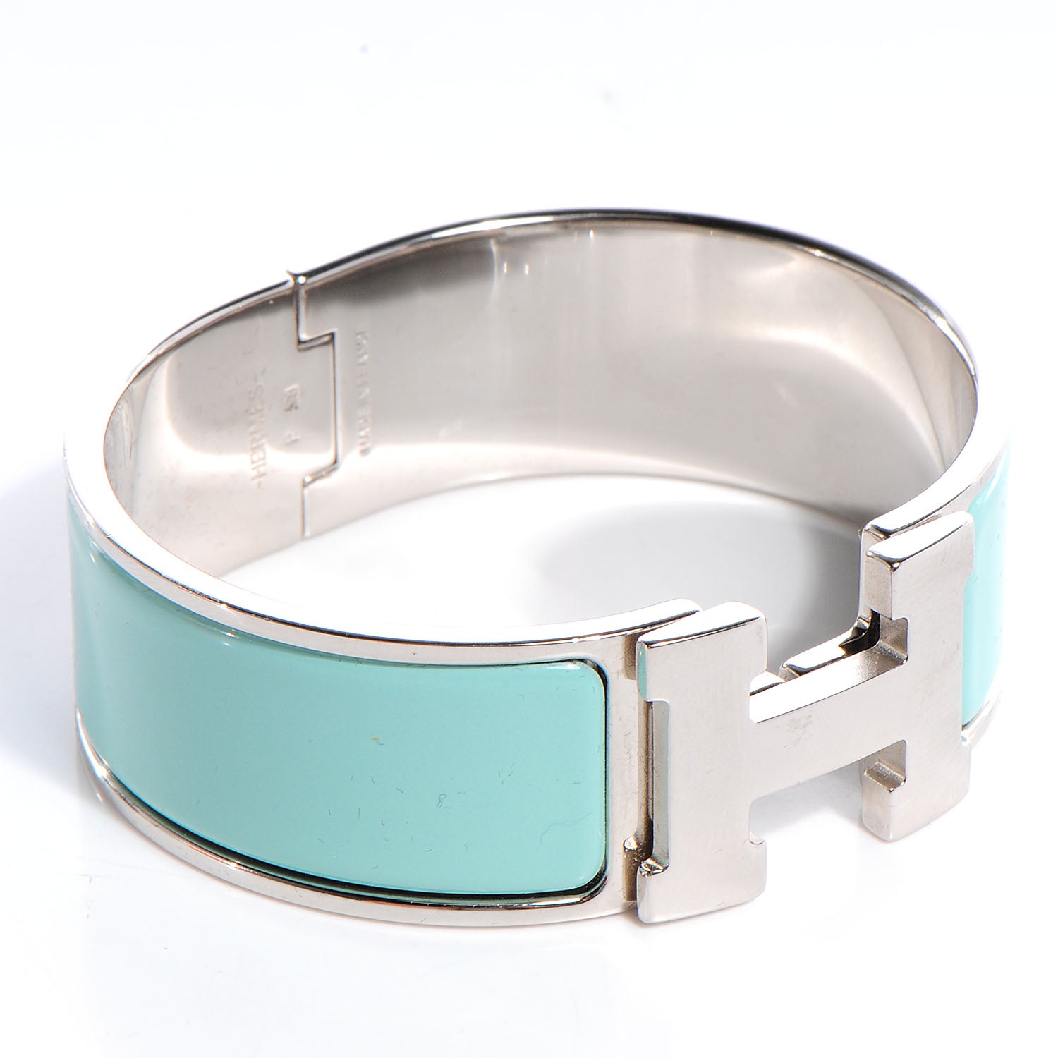 Hermes Enamel Wide Clic Clac H Bracelet PM Lagon 3 of 5