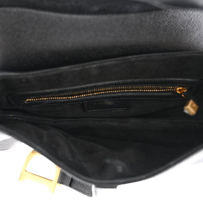 Christian Dior Grained Calfskin Saddle Bag Black 5 of 12