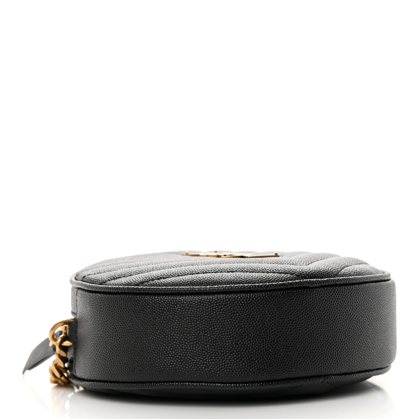 Grain De Poudre Matelasse Chevron Quilted Round Vinyle Camera Bag Black