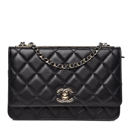 Chanel Lambskin Quilted Trendy CC Wallet On Chain WOC Black 1 of 12