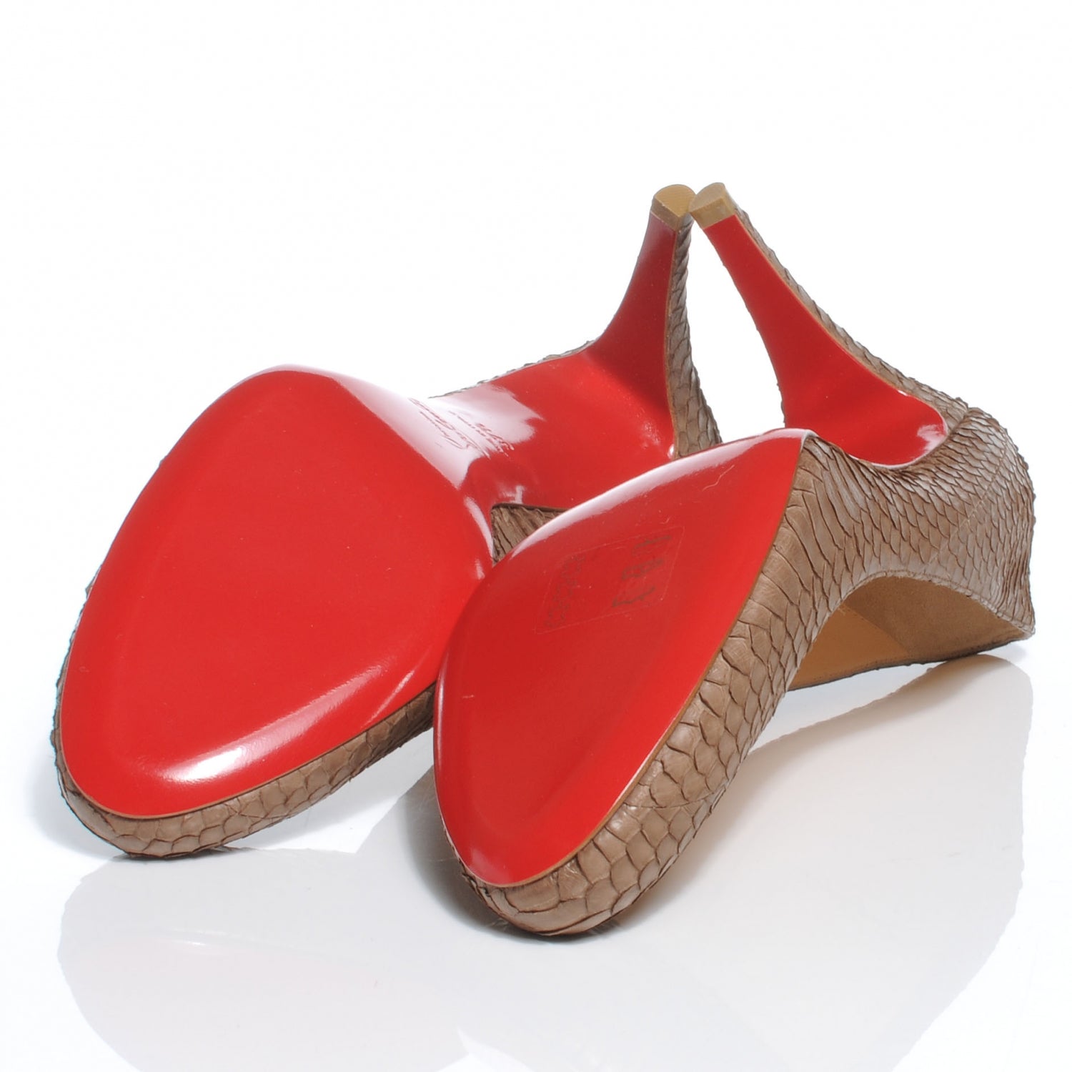 Christian Louboutin Watersnake Ron Ron 85 Pumps 37.5 Camel 5 of 7