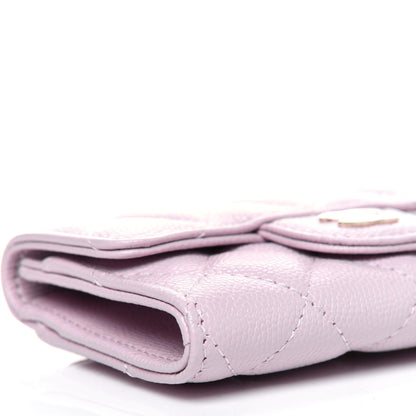 Chanel Caviar Quilted Flap Card Holder Wallet Light Pink 8 of 11