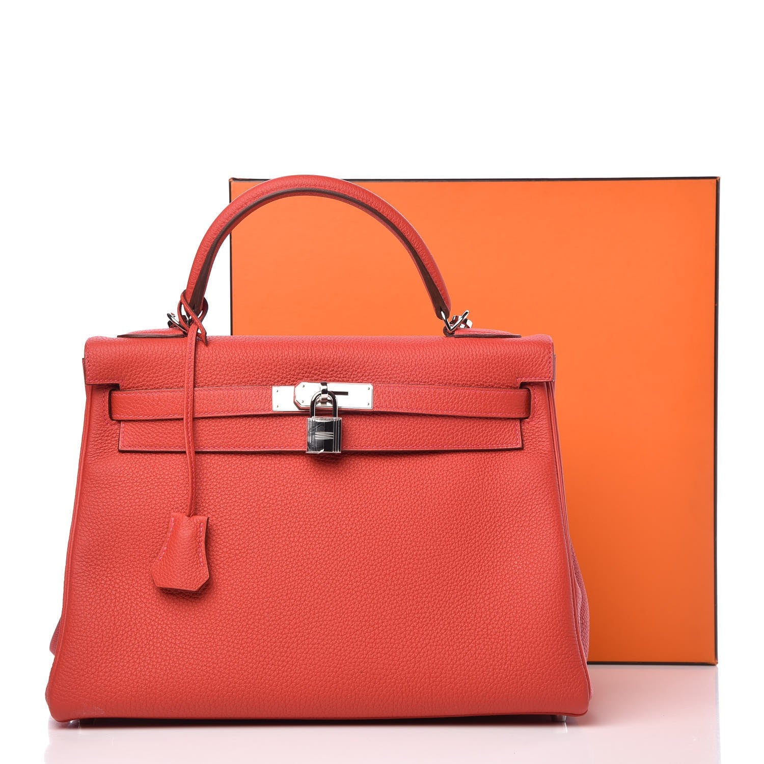 Hermes Togo Kelly Retourne 32 Vermillion 36 of 36