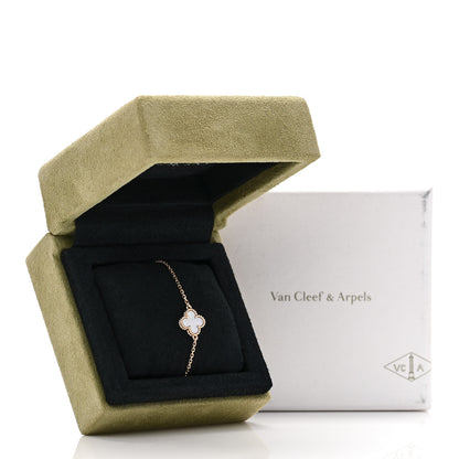 Van Cleef & Arpels 18K Yellow Gold Mother of Pearl Sweet Alhambra Bracelet 5 of 5