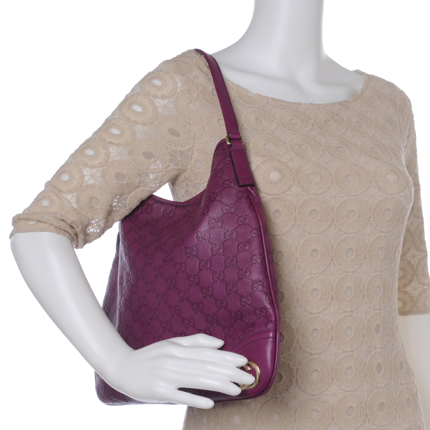 Guccissima Medium New Britt Hobo Purple