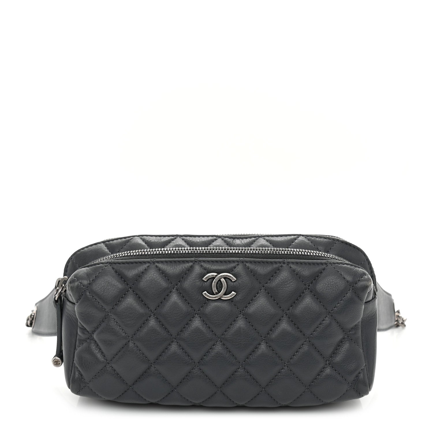 Chanel Calfskin Quilted Waist Bag Dark Grey 1 of 12