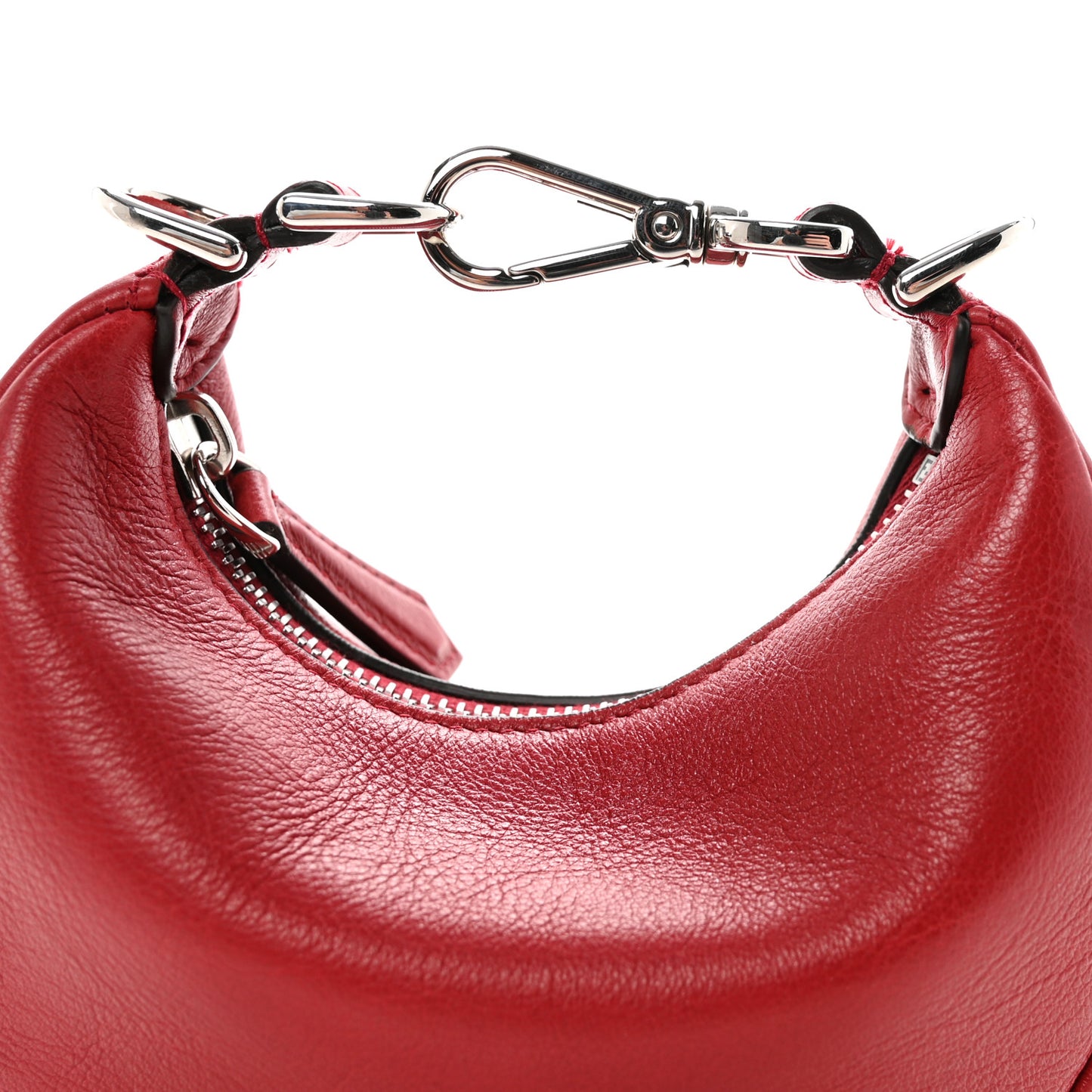 Vitello Grace Matte Nano Fendigraphy Hobo Charm Scarlet