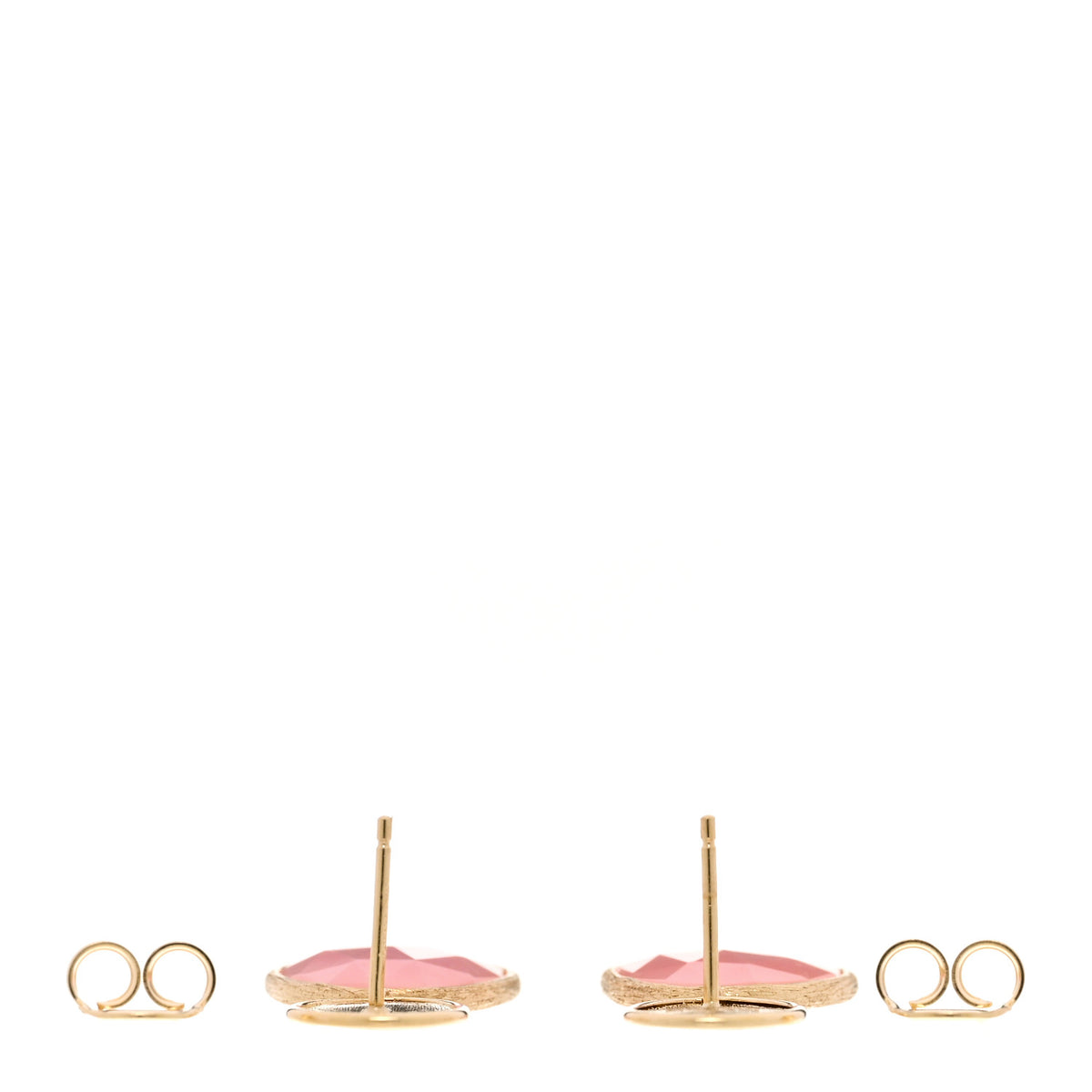 18K Yellow Gold Pink Opal Lunaria Drop Earrings