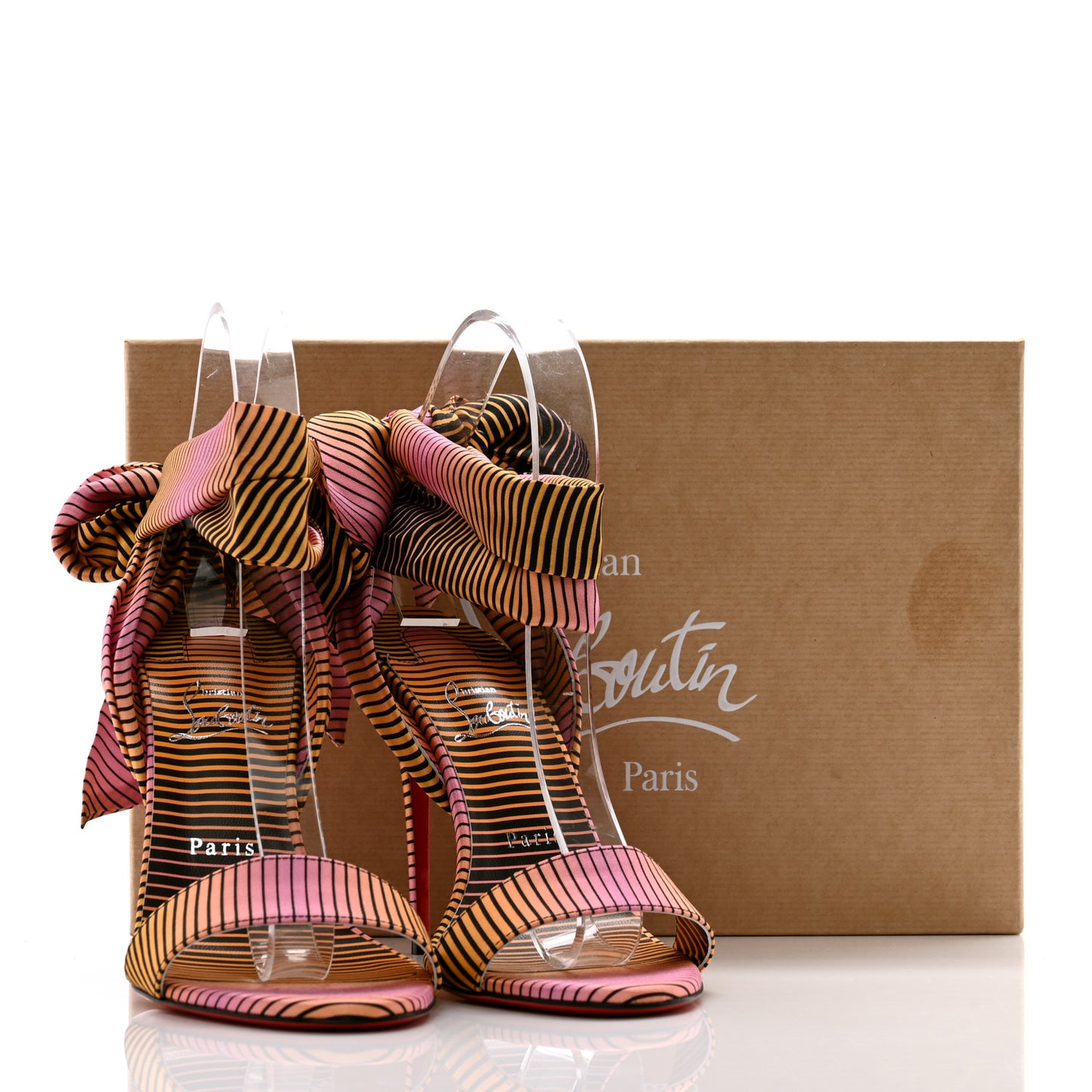 Satin Sandale Du Desert Stripe 100 Sandal 39.5 Pink Orange Multi