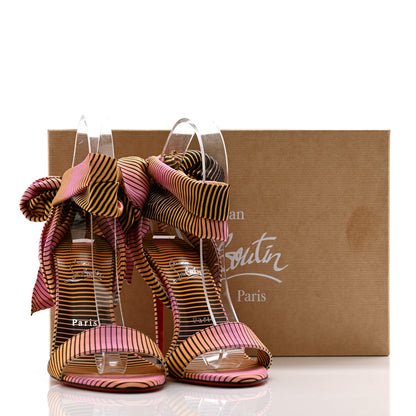 Christian Louboutin Satin Sandale Du Desert Stripe 100 Sandal 39.5 Pink Orange Multi 8 of 8