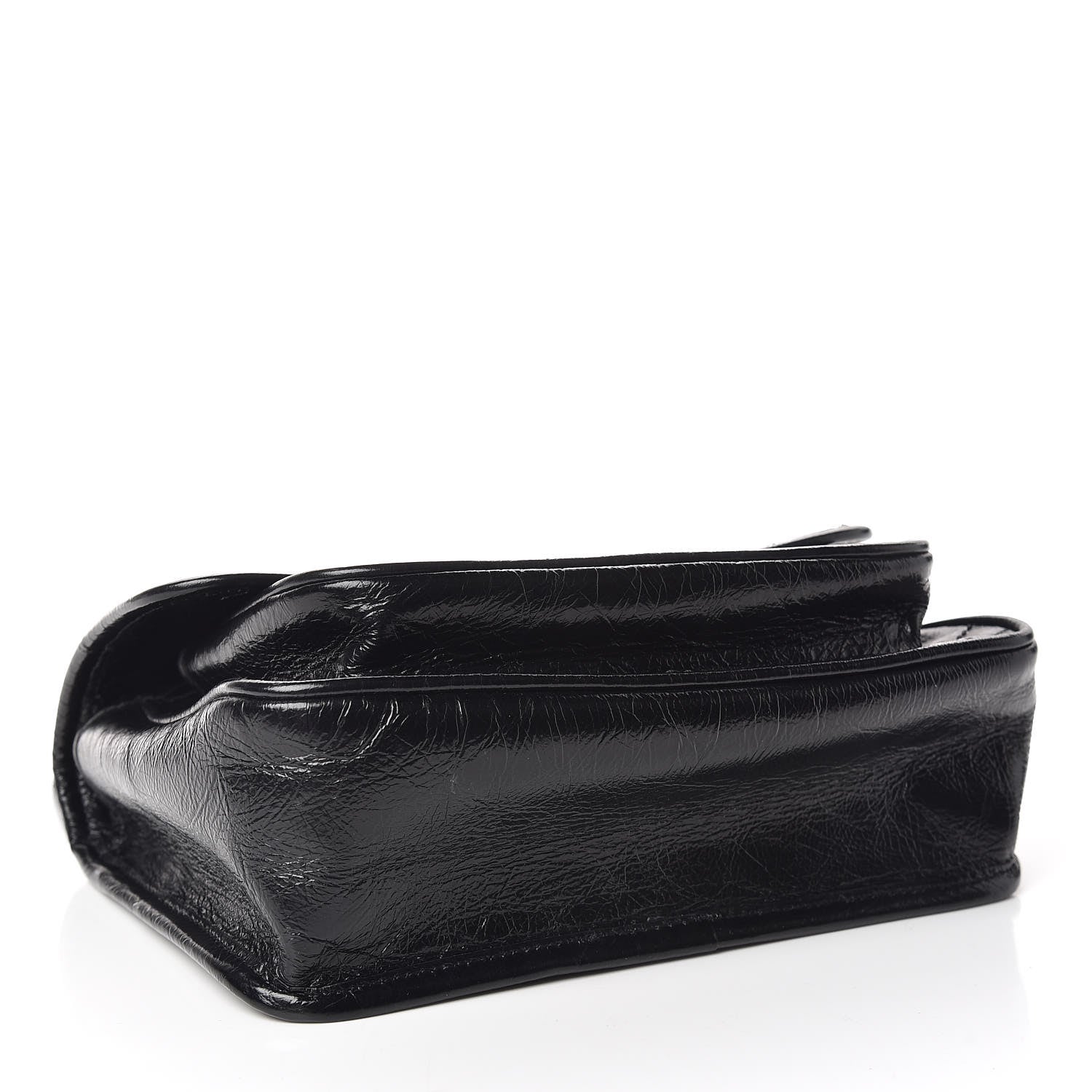 Saint Laurent Crinkled Calfskin Matelasse Monogram Baby Niki Chain Satchel Black 4 of 11