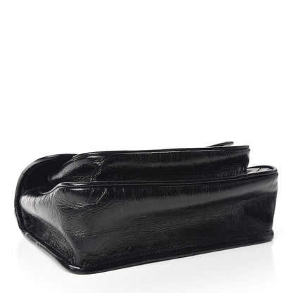 Saint Laurent Crinkled Calfskin Matelasse Monogram Baby Niki Chain Satchel Black 4 of 11
