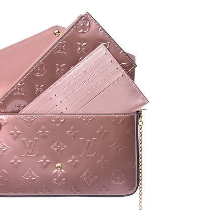 Louis Vuitton Vernis Pochette Felicie Chain Wallet Metallic Pale Pink 6 of 10